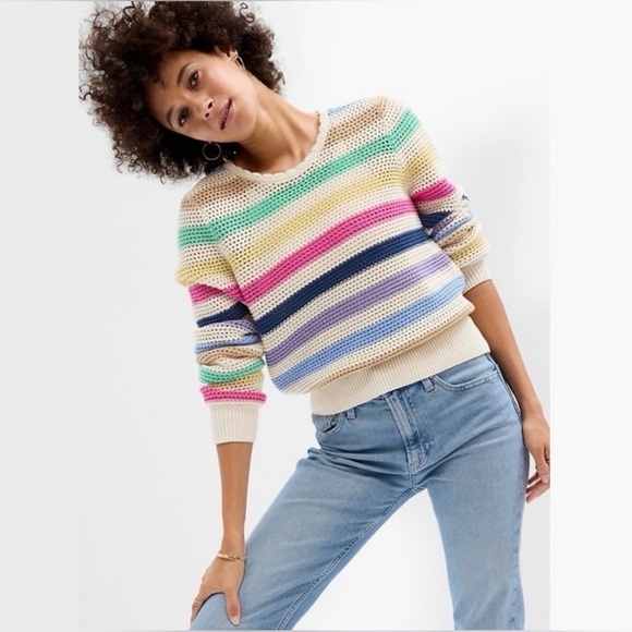 GAP Sweaters - GAP || Multicolor Striped Crotchet Women's Sweater. Sz. XS